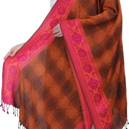 Woven Viscose Women Brown Stole-image-96