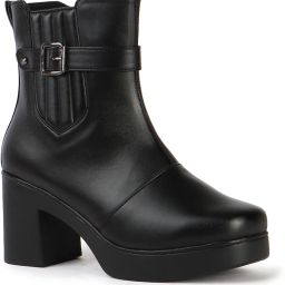Women’s Quilted Panel PU Ankle Boots | Stylish Padded Design with Buckle Boots For Women-image-62