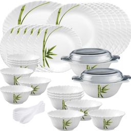 Pack of 35 Opalware Diva Classique FG Full plate 11"(6 pcs) || Quarter plate 7.5"(6 pcs) || Oval platter13"(1 Pcs) || Casserole with Glass Lid (2 Pcs) || Veg bowl (6 Pcs) || Soup Bowl (6 pcs) || Spoon (6 pcs) Dinner Set-image-54