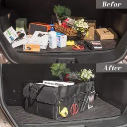 feeling mall Car Trunk Organizer(53x43x27-cm) Multi Compartments Collapsible Portable Car Trunk Organizer image 5