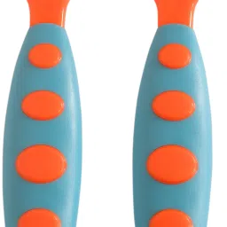 BPA Free Food Grade Plastic Easy Grip Spoon and Fork Set| Colorful Tableware/Attractive Cutlery Set for Kids/Babies/Toddlers/Boys/Girls (Pack of 1-Set of 2- Silicone-27