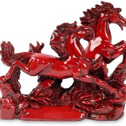Creation Resin Two Running Victory Horses Statue (Red) Decorative Showpiece - 12 cm-image-67