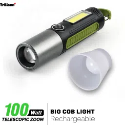 trillsun LED Torchlight Rechargeable Handheld Flashlight with soft night Lamp Torch image 1
