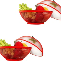 Apple Shape Fruit Vegetable Basket & Protective Lid Stainless Steel For Dinning Iron Fruit & Vegetable Basket-image-1