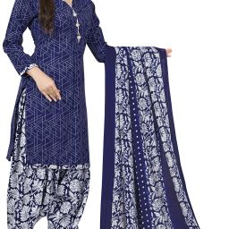 Cotton Blend Printed Readymade Salwar Suit Ready to Wear Floral Print Kurta, Salwar & Dupatta Set-image-43