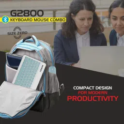 zebion G2800 Mini Keyboard & Mouse Combo (Type-C Rechargeable with 150Hr Worktime, Bluetooth Standard Multi-device Keyboard image 5