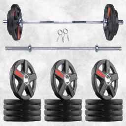15 kg Xmark Rubber 10kg to 150kg Home Gym Set with 6ft Olympic Barbell Home Gym Combo-picture-31