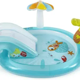 Inflatable Children Kiddie Spray Wading Swimming Pool With Water Slide Inflatable Swimming Pool-14