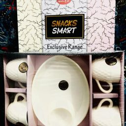 Pack of 4 Ceramic, Plastic Ceramic Tea/Coffee Cup With Snacks plate Dinner Set-25