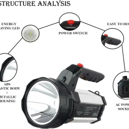waken Bright Beam LED Laser 1Km Range 6000mAh Rechargeable Torch Search Light Torch image 3