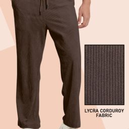 Men Relaxed Brown Corduroy Trousers-image-15