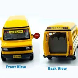bigmet SCHOOL BUS (YELLOW) TAILGATE OPENABLE & PULL BACK ACTION image 4