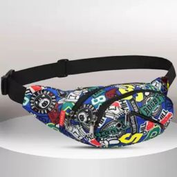 Nice Purse 4 Zipper Alphabet Multicolor Royal Blue Waist Bag/Waist Pack/Fanny Bag_04 Waist bag-image-31