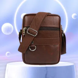 Brown Men Messenger Bag Cross Body Bags Sling Bags Ethnic/Evening Party Formal casual Artificial Leather-image-87