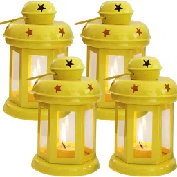 Tealight Yellow Metal Hanging Lantern-17