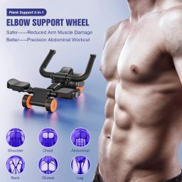 deoxys Ab Wheel Roller with Elbow Support and Timer, Automatic Rebound Ab Exerciser image 2