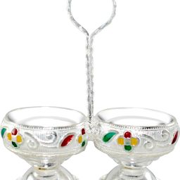pure silver kumkum haldi holder / roli chawal box for puja(wt. 22 grams) Silver-29