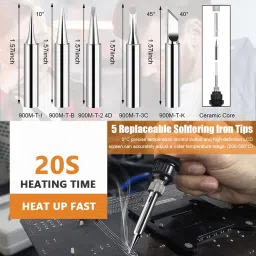 elephantboat Temperature Adjustable Soldering Iron Kit With 5 Different Soldering Tips, 80W Soldering Trainer Electronic Hobby Kit image 5