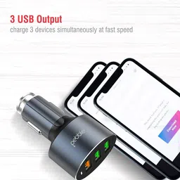 pebbles pebble 36W Type A 3-Port Quick Charger (Type A to Micro USB Cable, 10 Way Circuit Protection, Black) image 4