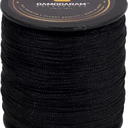 damodaram 2mm Nylon Macrame Thread Cord For Art Craft & DIY Projects (Black) Thread image 2