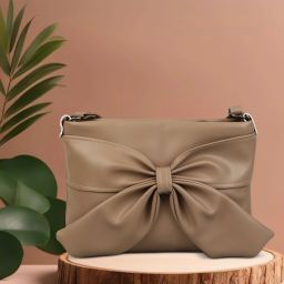 Beige Women Sling Bag Chic Leather Sling Bag with Bow – Trendy Handbag for Women-image-43