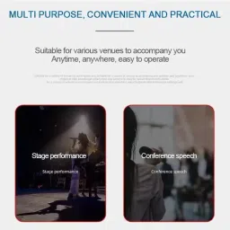 imaginea UHF Wireless Microphone, Cordless Dynamic Mic System with Rechargeable Receiver Microphone image 4