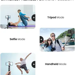 USTINE Selfie Stick Bluetooth, Extendable Selfie Stick with Wireless Remote and Tripod Stand Selfie Stick Bluetooth Selfie Stick image 2