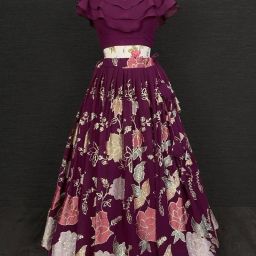 Floral Print Semi Stitched Lehenga & Crop Top-image-67