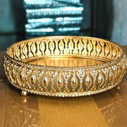 Home Decor Round Mini Golden Serving Tray Tray-25