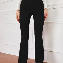 leriya fashion Women Regular Fit Black Lycra Blend Trousers-picture-45