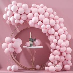 Printed Happy Birthday Pink Pastel Balloons Kit For Birthday - 50Pcs Balloon-image-53