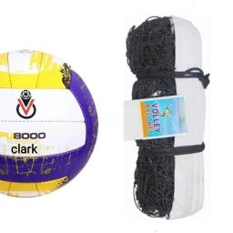 pu volleyball with nylon one side tape net and pump Volleyball Kit-image-26