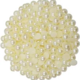 8 MM- HALF CUT CREAM COLOR 500 BEADS FOR JWELLERY AND ART AND DRESS AND CRAFT-image-91