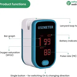 Sahyog Wellness LED Type Fingertip Pulse Oximeter Big Digit Led Display Blood Oxygen Monitor -Travel Carry Case Included Pulse Oximeter image 2