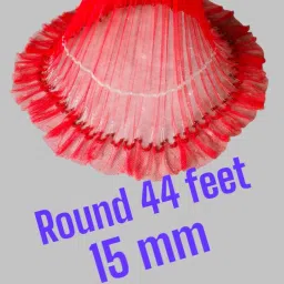purkait fishnet Hight 11 feet,round 44 feet, wait 3.6kg, colour red, nylon net with Iron sinker Fishing Net image 5