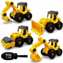 4pcs construction vehicle DIY set with screw driver-24
