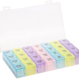 4 weeks Plastic 7 Day Weekly Portable Medicine Holder Pill Organizer Pill Box-20