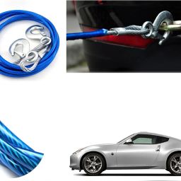 4M Long Super Strong Emergency Heavy Duty Car Tow Cable 5 Ton Towing Strap Rope with Dual Forged Hooks (Color Blue) (8mm x 4 m) For 570z 4 m Towing Cable-image-85