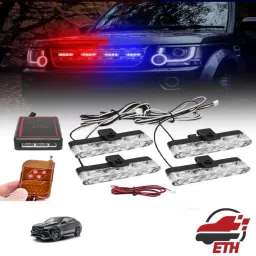 Car Police Light 4 X 4 LED With Wireless Remote (ETH279) Back Up Lamp Car, Van, Truck LED (12 V, 55 W)-26