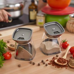 Transparent Grey Dazzle Salt N Pepper Shaker Set, Salt & Pepper Shaker Set Sugar Sprinkler 100 gm-image-99