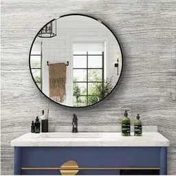 luppra 24" x 24" Glass Round Decor Wall Mounted For Bedroom, Bathroom and living Room Bathroom Mirror-picture-30