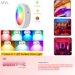 m.v.l lights 9W 7-in-1 Multicoloure Surface panel Led Light pack of 6 Ceiling Light Ceiling Lamp image 2