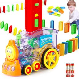 Domino Train Toy 40 Pieces Domino Blocks Set with Light & Sound-image-71