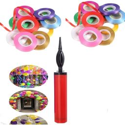 Solid Balloon Decorating Garland - 1 Balloon Pump & 10 Pcs Curling Ribbon Multi Balloon Bouquet-image-53
