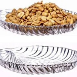 Stylish Modern Elegant Transparent Crystal Lightweight Durable Glass 20 cm Leaf Plate for Serving Dry Fruits Baking Dish Tray-13