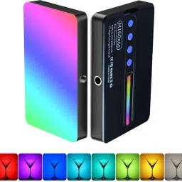 BROLAVIYA LED Color RGB Light, 1800mAh Rechargeable, Dimmable, 3 Cold Shoe, 1/4 Screw Hole 1250 lx Camera LED Light-14