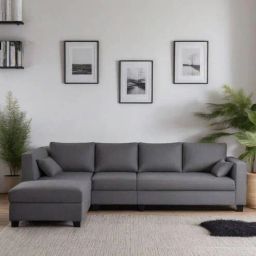 mintwud from pepperfry BIngo Fabric RHS Sectional Sofa (3+ Lounger) In Grey Colour-picture-14