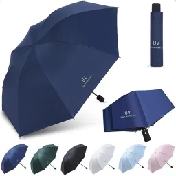 3 fold Auto Open Polyester Men/Women UV Protection Monsoon/Rainy & Sun Umbrella Umbrella-image-22