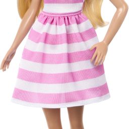 65th Anniversary Doll with Blonde Hair, Pink Striped Dress and Accessories-25