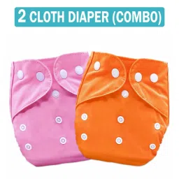Washable & Reusable Solid Pocket Cloth Diapers Without Insert Pack of 2-picture-2